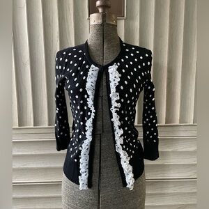 White House Black Market Polka Dot Cardigan